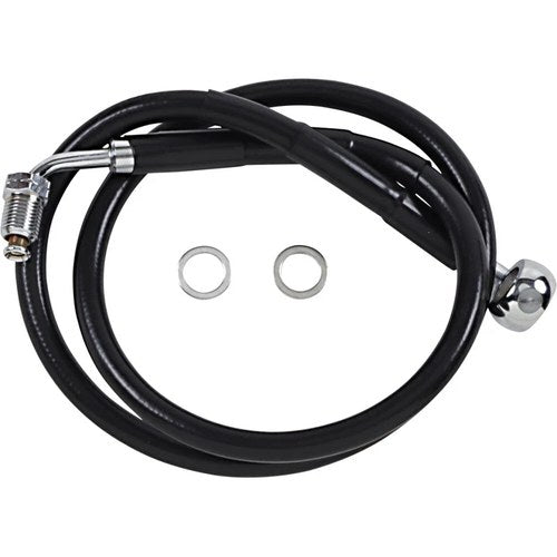 Drag Specialties Brake Line - 18- Softail - Black +8" | 618601-8BLK