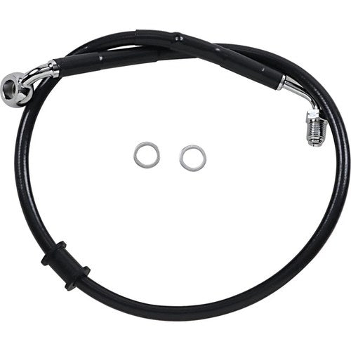 Drag Specialties Brake Line - 18- Softail - Black +2" | 618604-2BLK