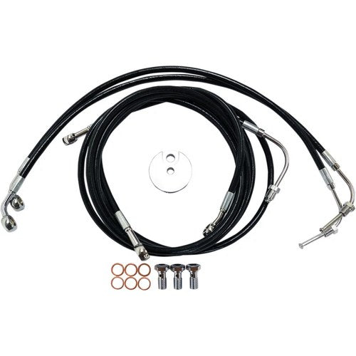 LA Choppers Brake Lines - Black -12-14 Fltr ABS | LA-8050B13B