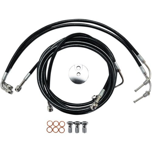 LA Choppers Brake Lines - Black - FL ABS | LA-8051B08B