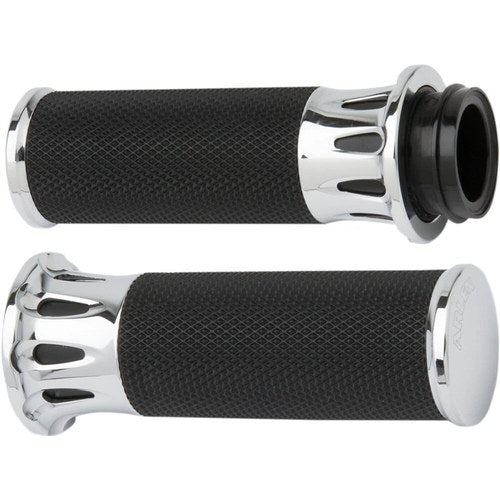 Arlen Ness Chrome Deep Cut Grips for Cable | 07-316