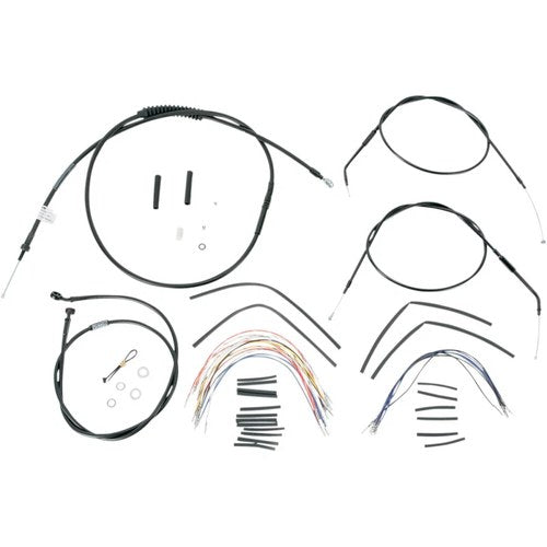 Burly Brand Complete Black Vinyl Handlebar Cable/Brake Line Kit | B30-1000