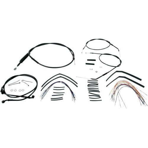 Burly Brand Complete Black Vinyl Handlebar Cable/Brake Line Kit | B30-1002