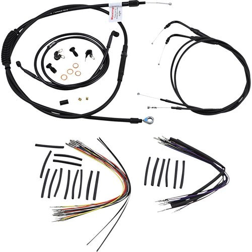 Burly Brand Complete Black Vinyl Handlebar Cable/Brake Line Kit | B30-1011