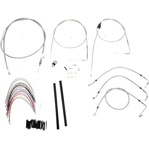 Burly Brand Complete Stainless Braided Handlebar Cable/Brake Line Kit | B30-1084