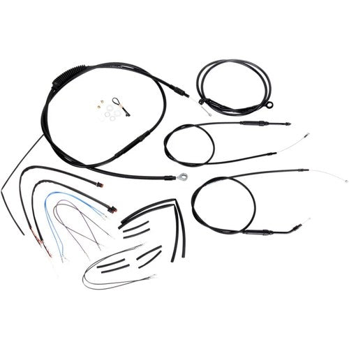 Burly Brand Complete Black Vinyl Handlebar Cable/Brake Line Kit | B30-1067