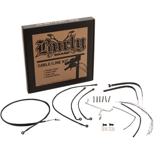 Burly Brand Complete Stainless Braided Handlebar Cable/Brake Line Kit | B30-1162