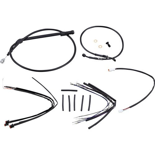 Burly Brand Black Vinyl Jail Bar Cable Kit For 12" Handlebars | B30-1252