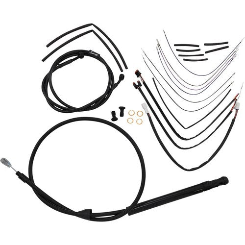 Burly Brand Complete Black Vinyl Handlebar Cable/Brake Line Kit | B30-1260