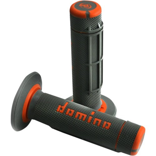 Domino Black/Orange Dually Half Waffle Grips | A02041C4540