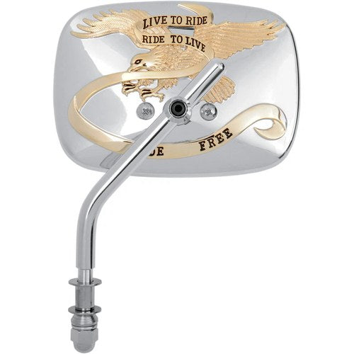 Emgo Live to Ride Mirror - Gold/Chrome - Left | 20-31707A