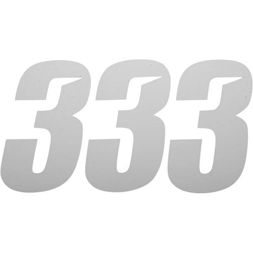 D'Cor Visuals Slash Number Plate - #3 - White - 6" | 45-30-3