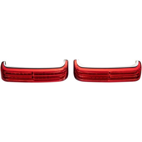 Custom Dynamics Saddlebag LED Lights - Sequential - Chrome/Red | PB-SBSEQ-BCM-CR