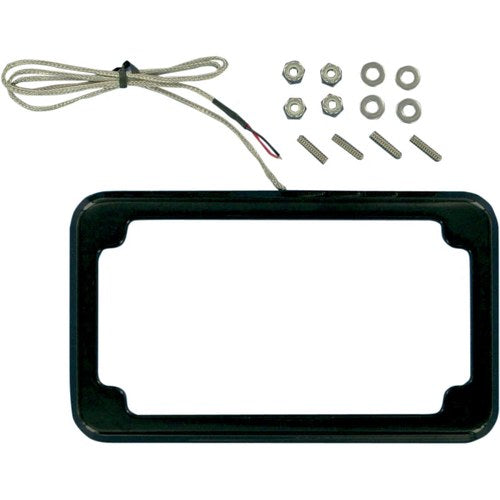 Cycle Visions Beveled License Plate Frame - Black - with Plate Light | CV-4616B
