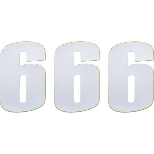 Moose Racing Race Number 6 - White - 6" | 80106
