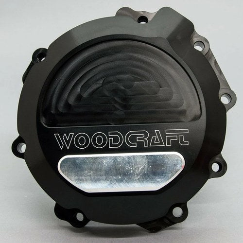 Kawasaki 2011-25 ZX10R Woodcraft Left Side Engine Stator Cover - Silver Skid Pad