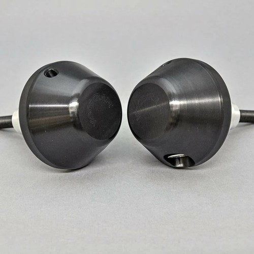 Yamaha 2006-2009 R6S Woodcraft Racing Frame Slider Kit - Domed Black Pucks