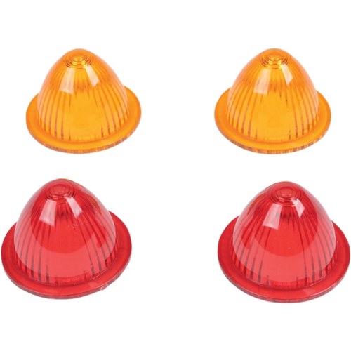 Drag Specialties Mini Retro-Style Lens Kit - Amber/Red | 20-6053SB-A/R