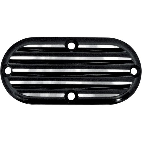 Joker Machine Inspection Cover - Black/Silver - Finned | 06-95TC