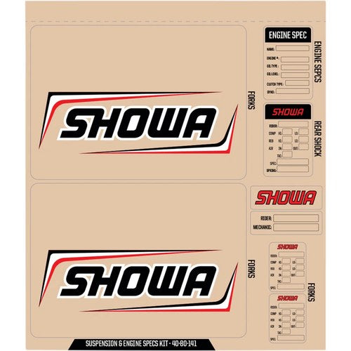 D'Cor Visuals Suspension Showa Decal Kit, Black | 40-80-141