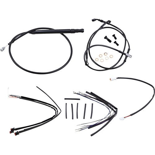 Burly Brand Black Vinyl Jail Bar Cable Kit For 14" Handlebars | B30-1265