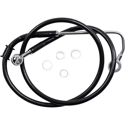 Drag Specialties Brake Line - 15-17 Softail - Black +4" | 618299-4BLK