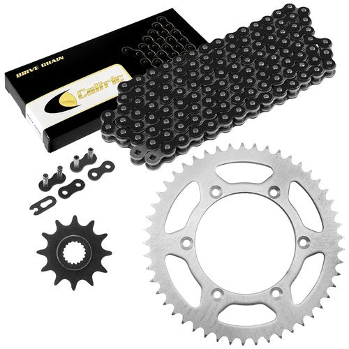 Black Drive Chain And Sprocket Kit for Suzuki RM125 1985 1992-1996 2000-2004