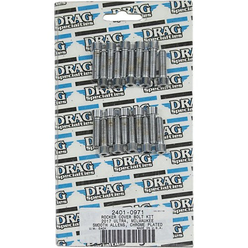 Drag Specialties Bolt Kit M8 Rocker Cover Smooth All Chrome | MK777S