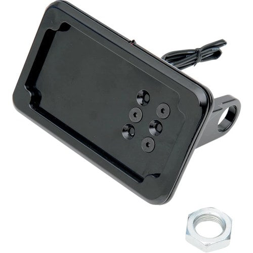 Cycle Visions Horizontal License Plate Mount w/Light - Black | CV-4607BLH