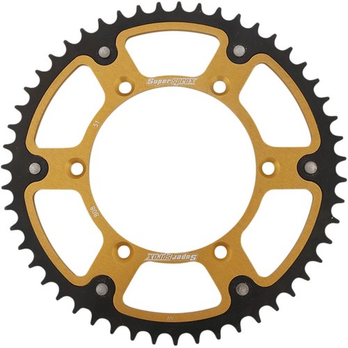 Supersprox Rear Stealth Sprocket Alu/Stl 51T-520 Gld Suz | RST-808-51-GLD