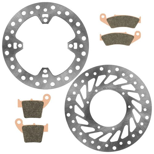 Front & Rear Brake Disc Set w/ Sintered Pads For Honda CR125R CR250R 2002-2007