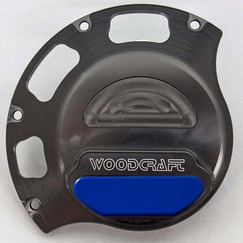 Ducati 2011-2013 Monster 796 Woodcraft Clutch Cover Protector - Blue Plate
