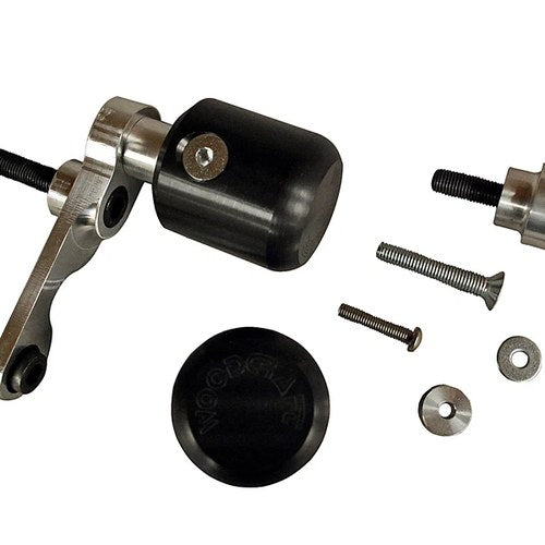 Kawasaki 2008-2010 ZX10R Woodcraft Racing Frame Slider Kit - Short Black Pucks