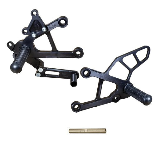 Kawasaki 2019-2026 Ninja ZX6R Woodcraft Racing Rearsets / Footpegs -STANDARD Kit