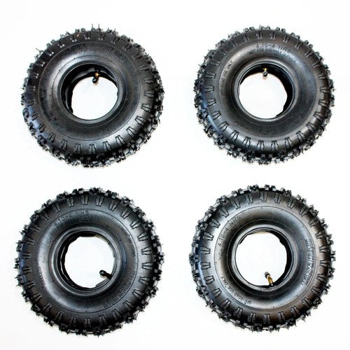 4X 2PLY 3.50 / 4.10 - 4 4" Inch Tyre Tire + Tube 49cc Mini Quad Dirt Bike ATV