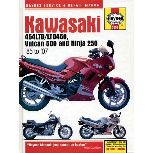 Haynes Repair Manual - Kawasaki EN500/Vulcan 500 (90-07) EX250/Ninja 250 (86-07)