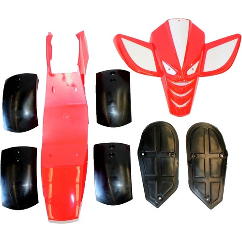 Red Plastics Fairing Guards Mud Guard Foot Rest 49cc Mini Quad Dirt Bike ATV