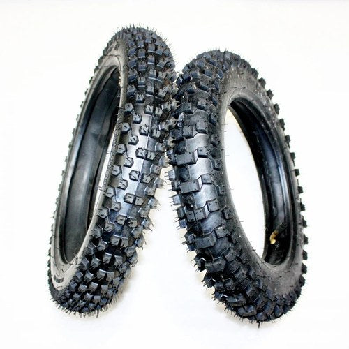 12 Inch Front + 10 Inch Rear Knobby Tyre Tire + Tubes Pit Pro Trail Dirt Bike