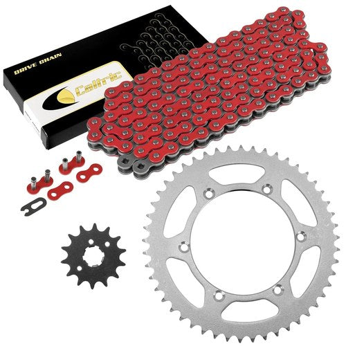 Red Drive Chain And Sprocket Kit for Kawasaki KX250 1992-2004