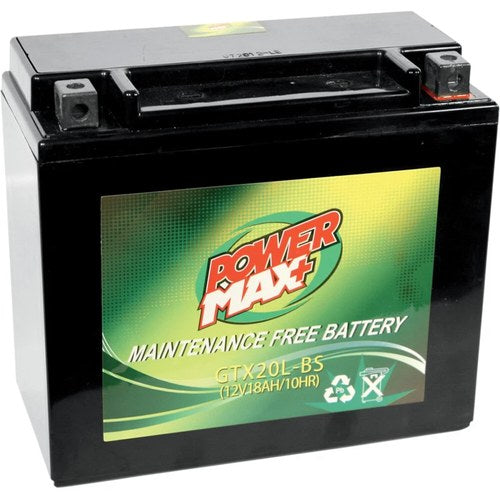 Power Max 12V Maintenance-Free Battery (Cross Ref YTX20L-BS) GTX20L-BS