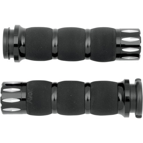 Avon Air Cushion Grips for H-D Motorcycles w/Fly-By-Wire Throttle (RIVAL Black)
