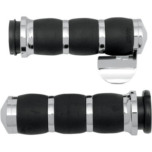 Avon Velvet Air Grips for H-D Motorcycles Cable Throttle (THROTTLE Boss Chrome)