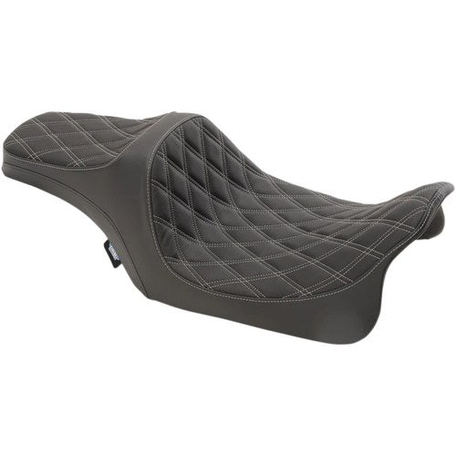Drag Specialties Predator Iii Seat, Diamond, Vinyl, FL (Black/Silver) 0801-1115
