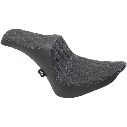 Drag Specialties Predator Iii Seat - Diamond - Vinyl (Black/Silver) 0802-1367