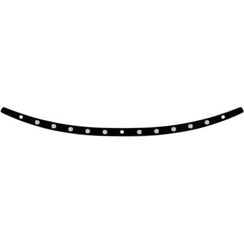 Memphis Shades Windshield Trim - Dish - Flh '96-'13 (Black / Chrome) MEB0943