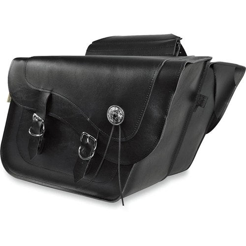 Willie & Max Luggage Fleetside Deluxe Saddlebags (Black/Silver) Pair | 58718-00