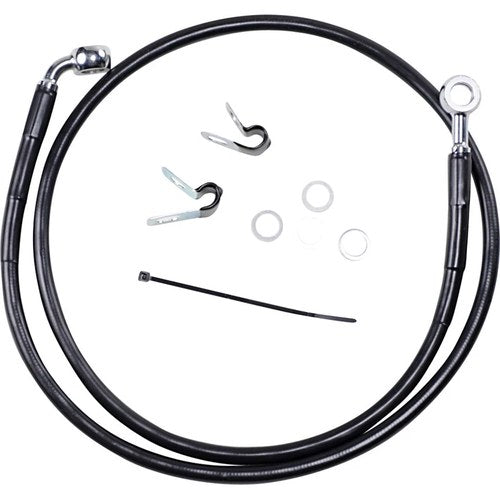 Drag Specialties +4" Brake Line - Front - Black Vinyl - 04-10XL | 660313-4BLK