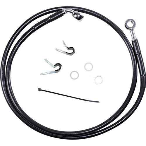 Drag Specialties +8" Brake Line - Front - Black Vinyl - 04-10XL | 660313-8BLK