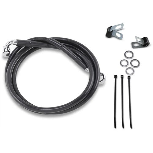 Drag Specialties +8" Brake Line - Front - Black Vinyl - 99-07FXST | 640210-8BLK