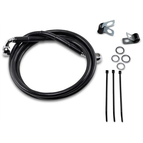 Drag Specialties +6" Brake Line - Black Vinyl - Front - 99-07FXST | 640210-6BLK